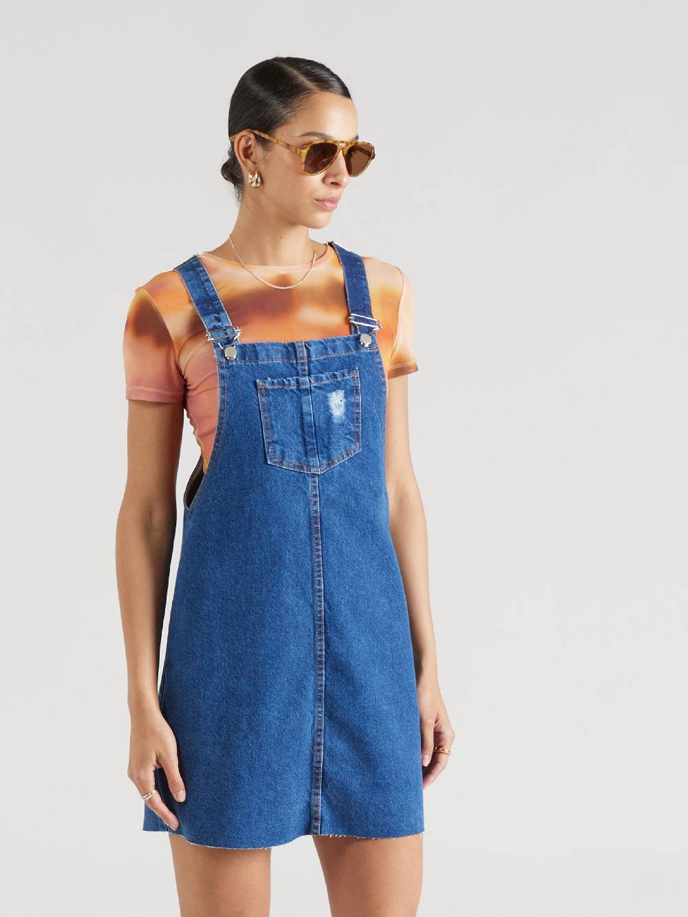 Trend Alaçatı Stili Overall Skirt in Blue Denim Online Outlet