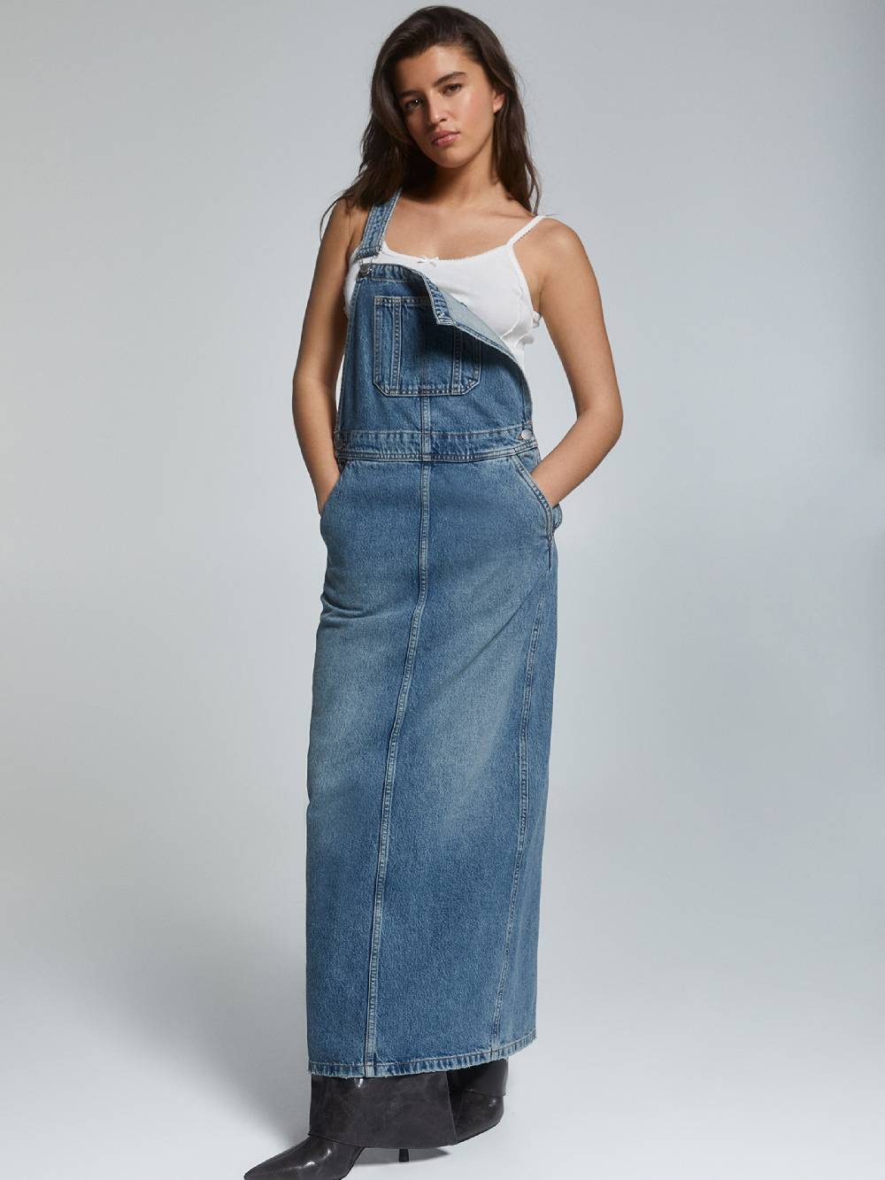 Pull&Bear Overall Skirt in Blue Denim Neuheiten