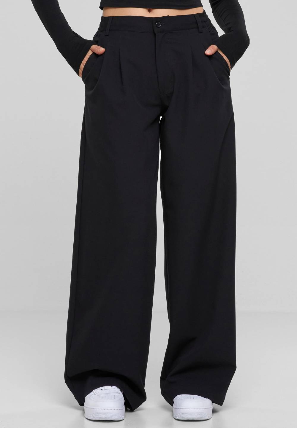Urban Classics Wide leg Pants in Black JETZT KAUFEN