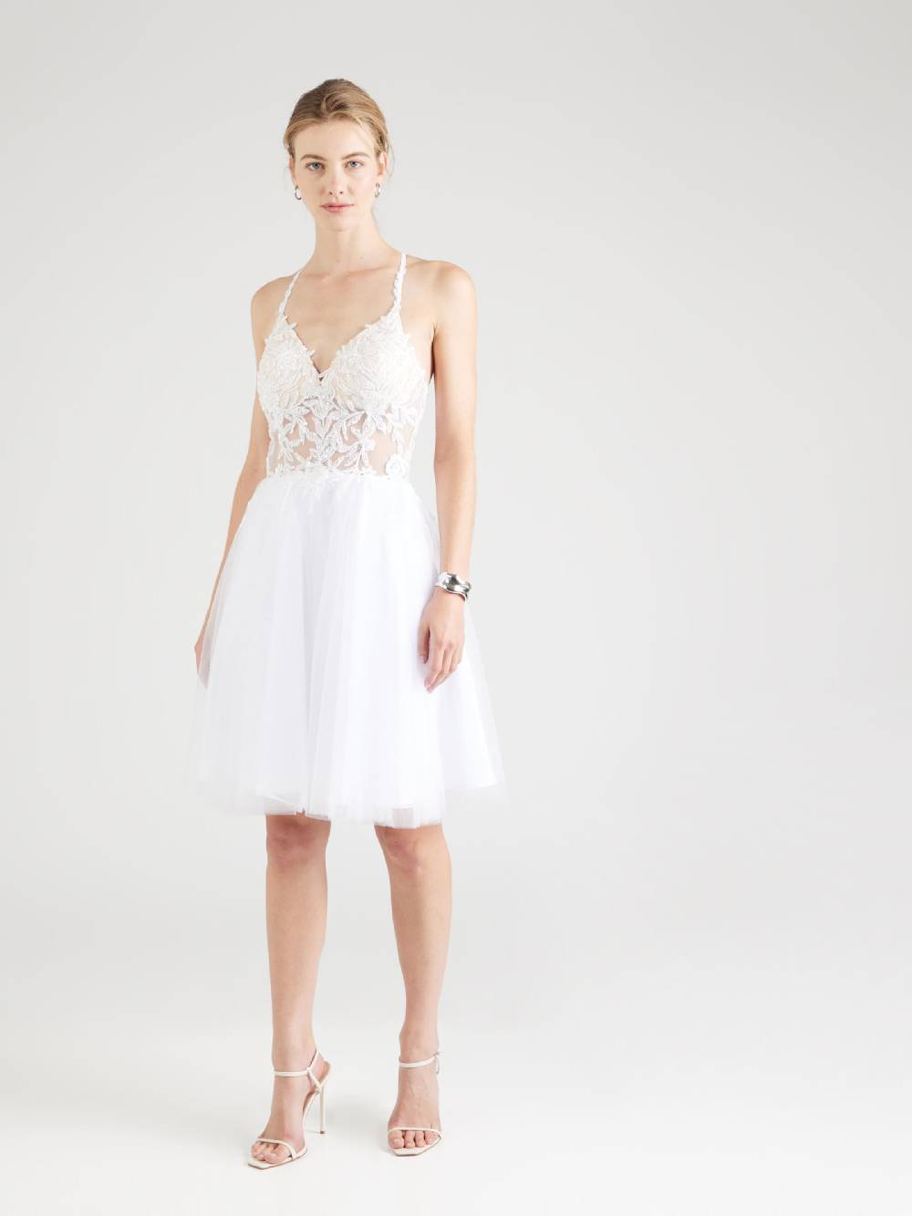 Unique Cocktail Dress in White Versandkostenfrei