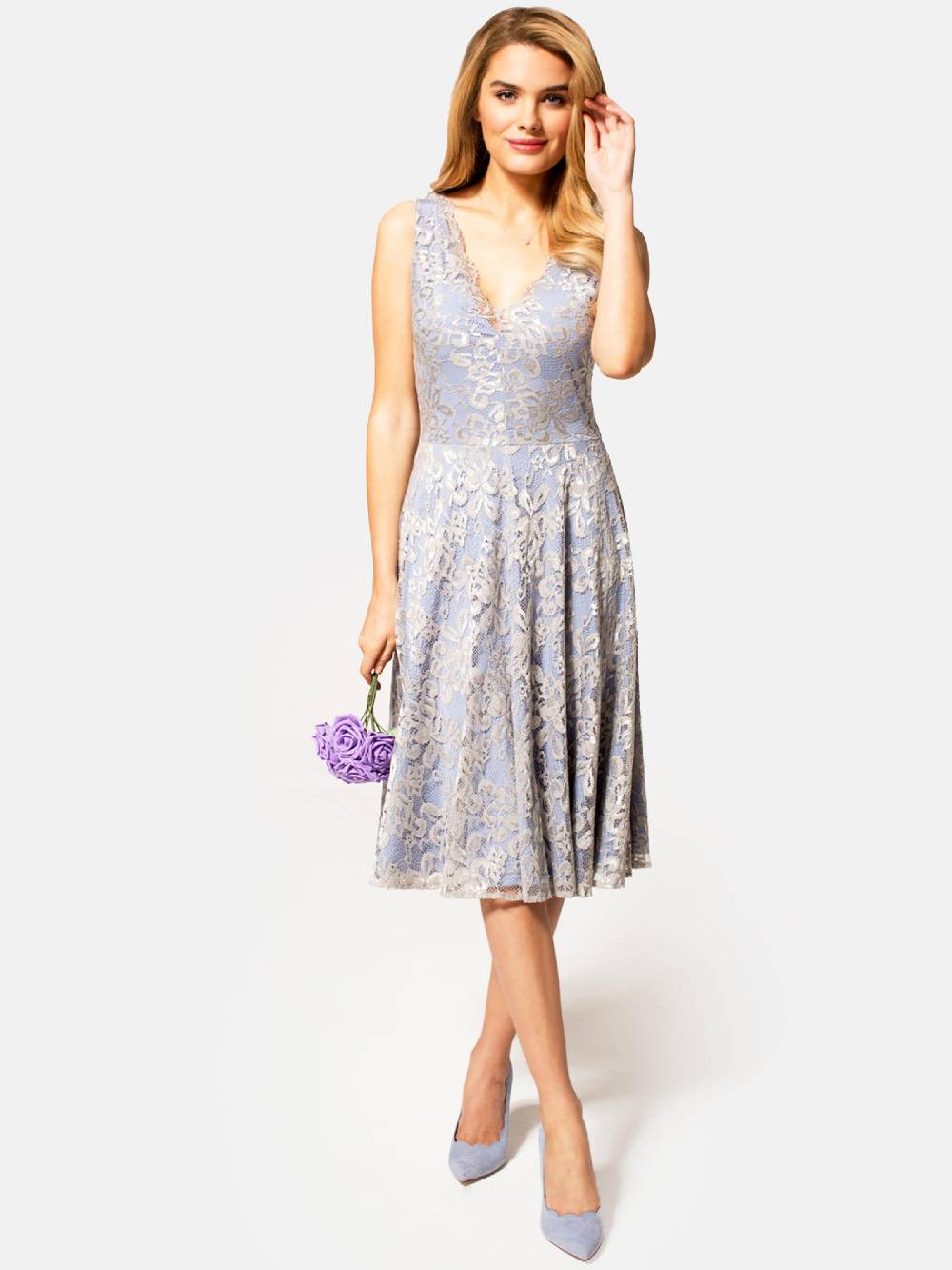 HotSquash Cocktail Dress in Silver Flash Sale