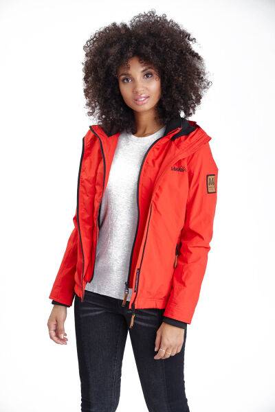 Marikoo Erdbeere Damen Übergangsjacke leicht gefüttert mit Kapuze Top Angebot
