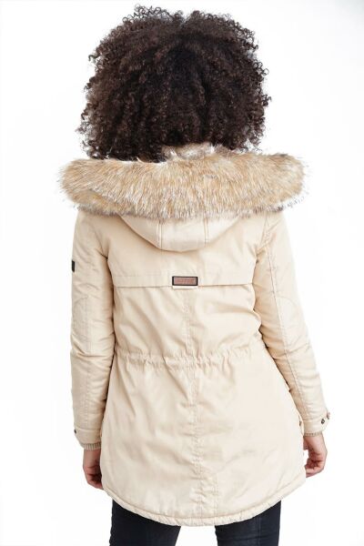 Marikoo Grinsekatze Damen lange Winterjacke mit Kapuze Neueste Mode