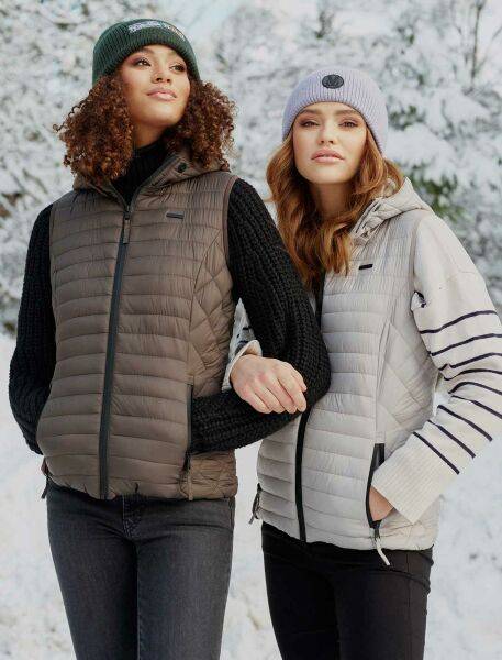 Marikoo Hasenpfote Damen Weste Steppweste mit Kapuze Online Outlet