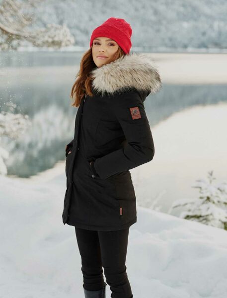 Marikoo Navahoo Cristal Damen Winterjacke Parka mit Kunstfell Nur noch ein Tag übrig