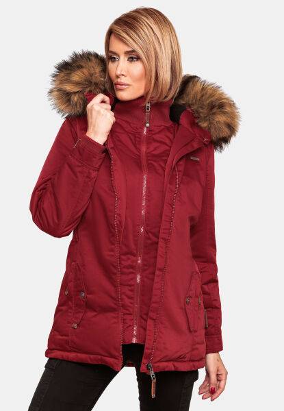 Marikoo Sanakoo Damen Winterjacke mit Teddyfell Sonderangebote