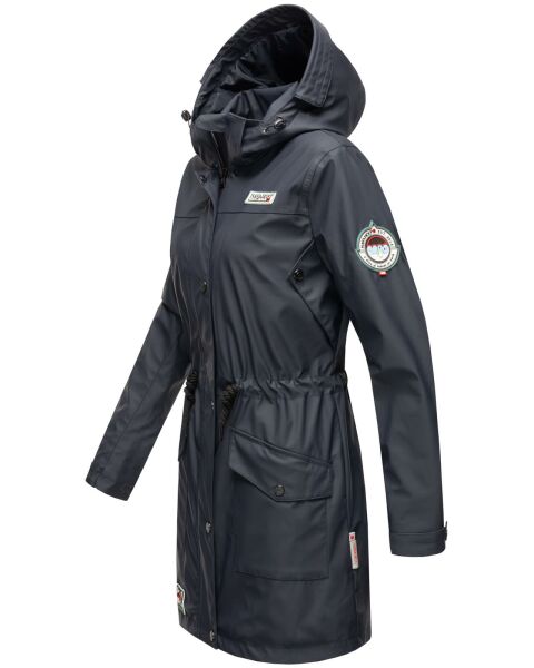 Marikoo Navahoo Deike Damen Regenjacke Regenmantel lang Teddyfell Letzter Tag