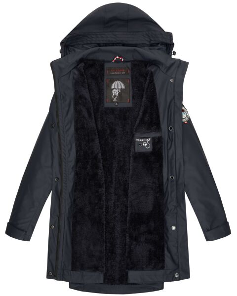 Marikoo Navahoo Deike Damen Regenjacke Regenmantel lang Teddyfell Letzter Tag
