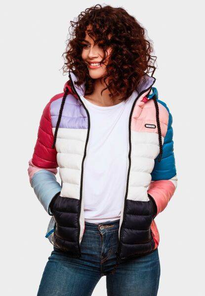 Marikoo Navahoo Lulana Multikulti Damen Steppjacke Colour Blocking Design Sonderangebot
