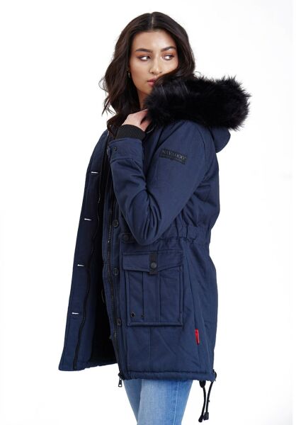 Marikoo Navahoo Luluna Damen Winterjacke mit Kunstfell Rabatt