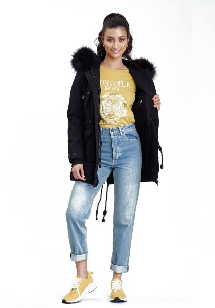 Marikoo Navahoo Luluna Damen Winterjacke mit Kunstfell Rabatt