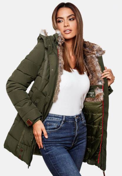Marikoo Damen Winterjacke mit Kapuze Outlet