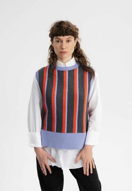 Melawear Damen Jacquard Strick Pullunder JAMUNA Neueste Stile