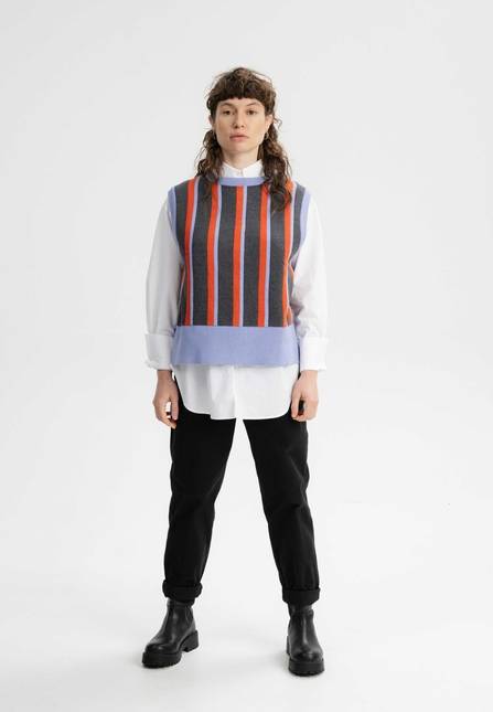 Melawear Damen Jacquard Strick Pullunder JAMUNA Neueste Stile