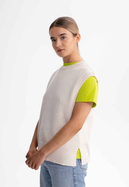 Melawear Damen Jacquard Strick Pullunder JAMUNA Letzter Tag
