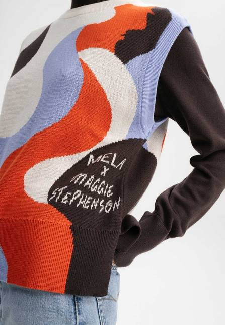 Melawear Jacquard Strick Pullunder Artist Edition Maggie Schlussverkauf