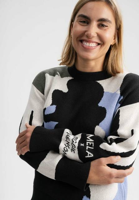 Melawear Jacquard Strickpullover Artist Edition Maggie Günstiger Verkauf