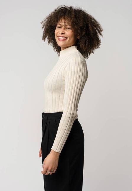 Melawear Damen Strickpullover mit Mockneck AMBA Muttertagsangebot