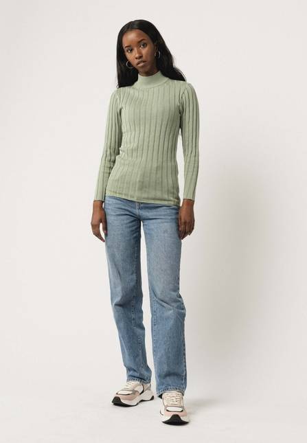 Melawear Damen Strickpullover mit Mockneck AMBA Valentinstagsangebot