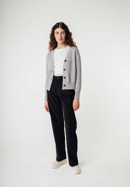 Melawear Damen Basic V-Neck Feinstrick Cardigan SURINA Jubiläumsangebot