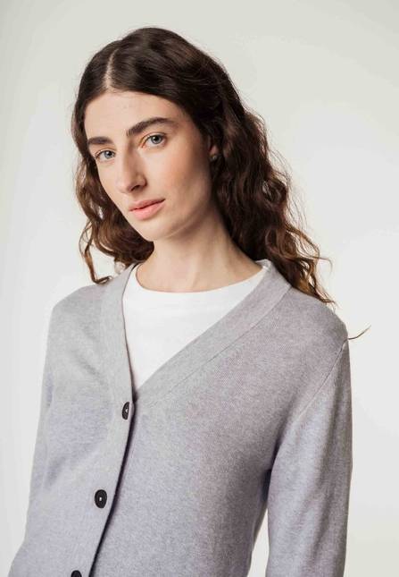 Melawear Damen Basic V-Neck Feinstrick Cardigan SURINA Jubiläumsangebot