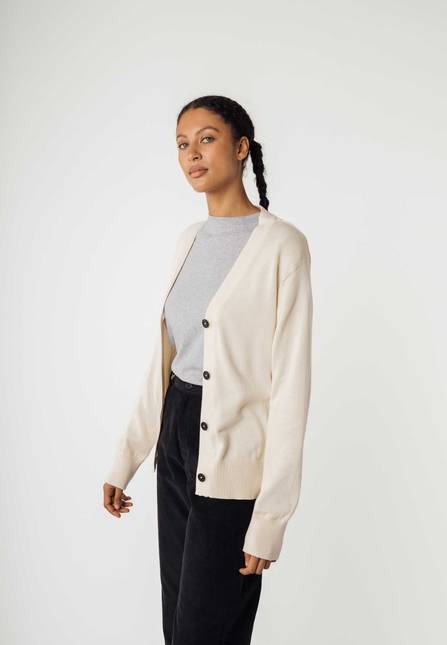 Melawear Damen Basic V-Neck Feinstrick Cardigan SURINA Lagerräumung