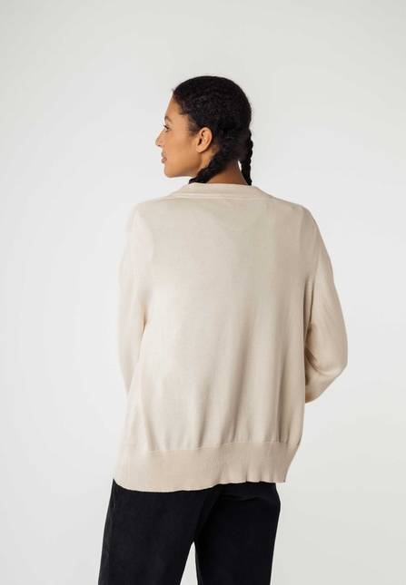 Melawear Damen Basic V-Neck Feinstrick Cardigan SURINA Lagerräumung