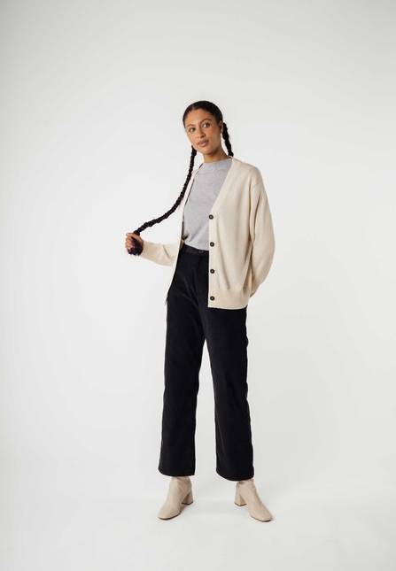 Melawear Damen Basic V-Neck Feinstrick Cardigan SURINA Lagerräumung