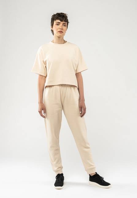 Melawear French Terry Cropped T-Shirt DEEPALI Letzte 3 Tage