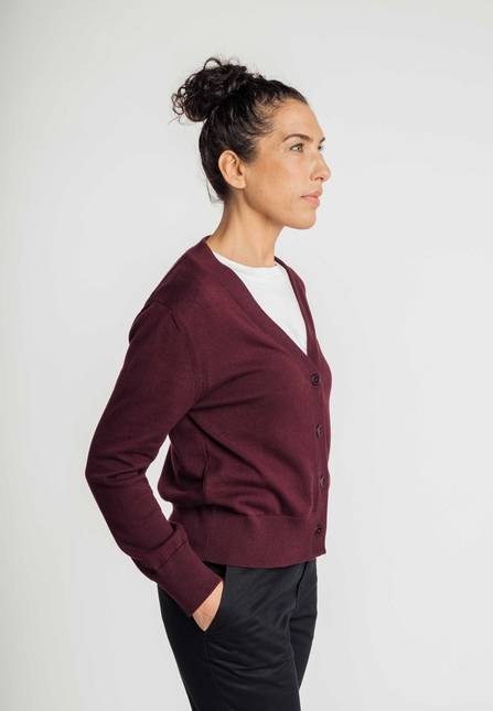 Melawear Damen Basic V-Neck Feinstrick Cardigan SURINA Jubiläumsangebot