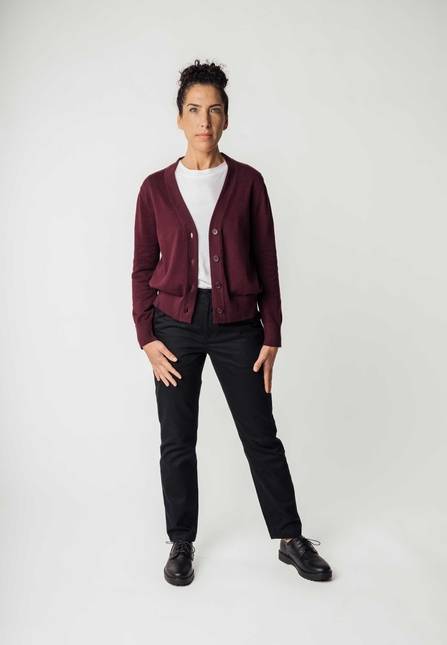 Melawear Damen Basic V-Neck Feinstrick Cardigan SURINA Jubiläumsangebot