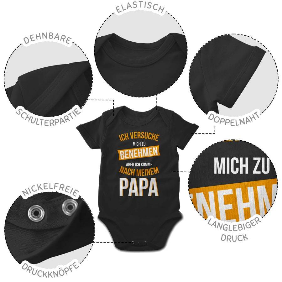 Shirtracer Ich versuche mich zu benehmen Papa orange: T-Shirt Rucksack Shirtracer Tägliche Deals