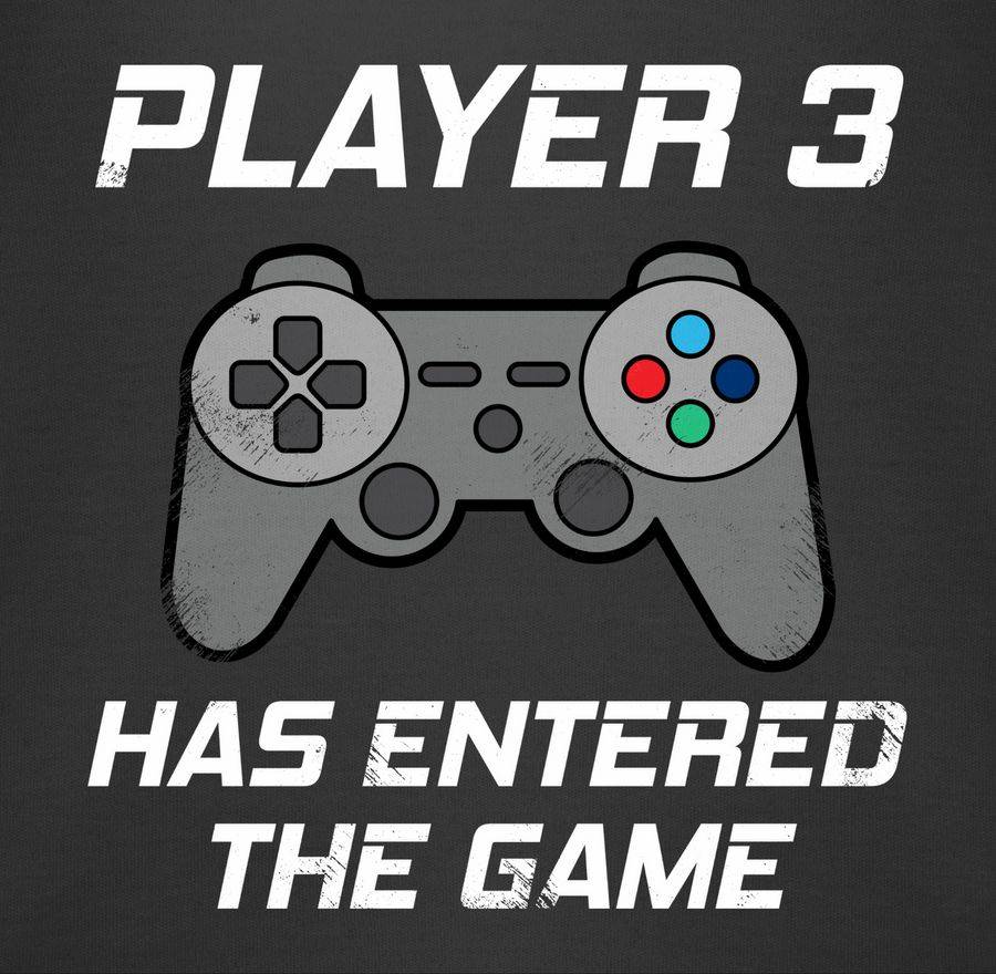 Shirtracer Player 3 has entered the game Controller grau: T-Shirt Rucksack Shirtracer Riesige Ersparnisse