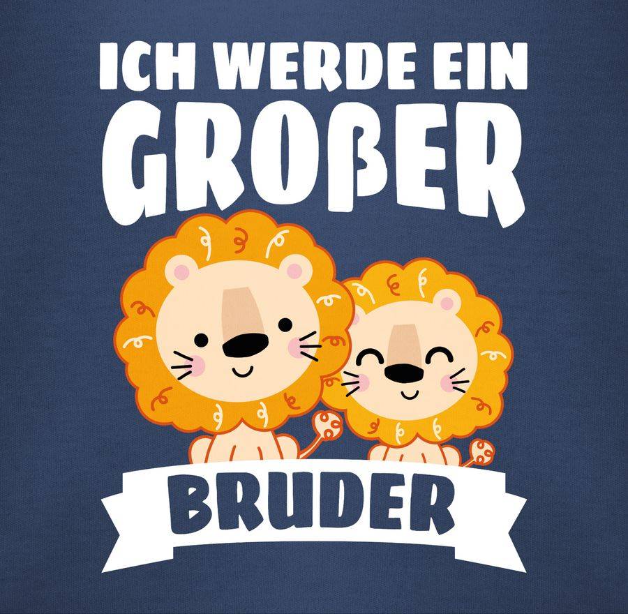 Shirtracer Ich werde ein großer Bruder mit Löwen - weiß: Tshirt Turnbeutel Shirtracer Tiefpreis