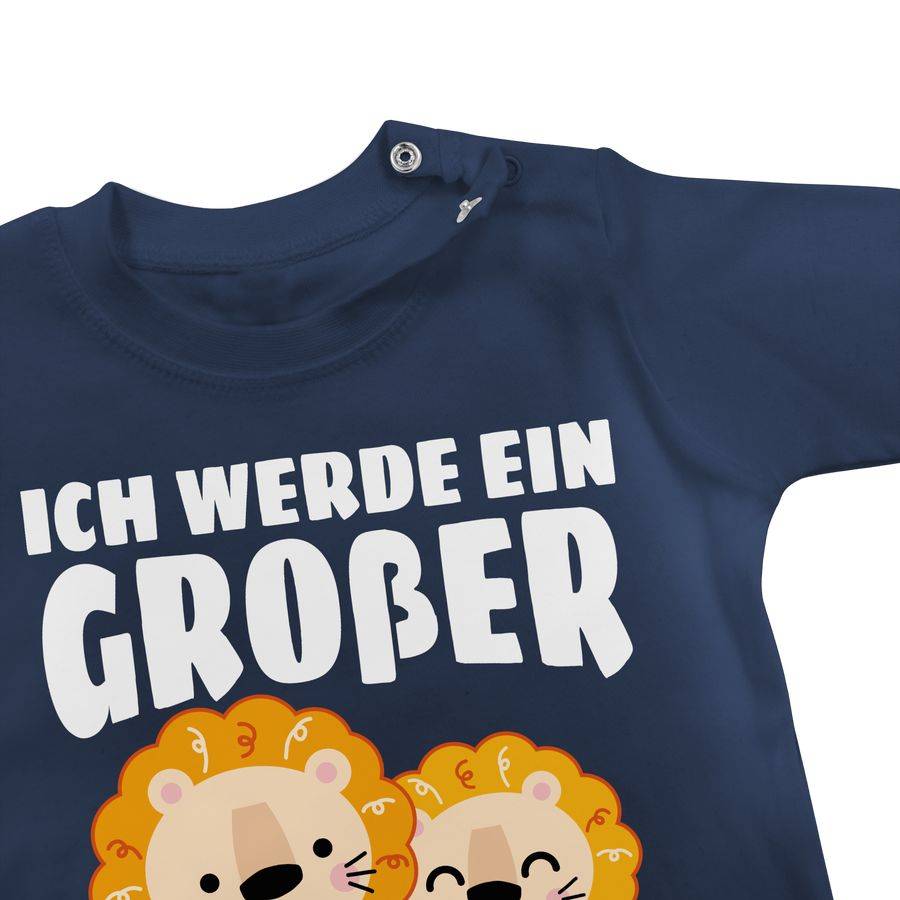 Shirtracer Ich werde ein großer Bruder mit Löwen - weiß: Tshirt Turnbeutel Shirtracer Tiefpreis