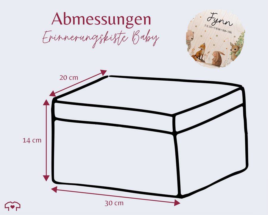 Shirtracer Baby Geschenk Erinnerungsbox Waldtiere Holzkiste zur Geburt Personalisiert mit Shirtracer Letzte 3 Tage