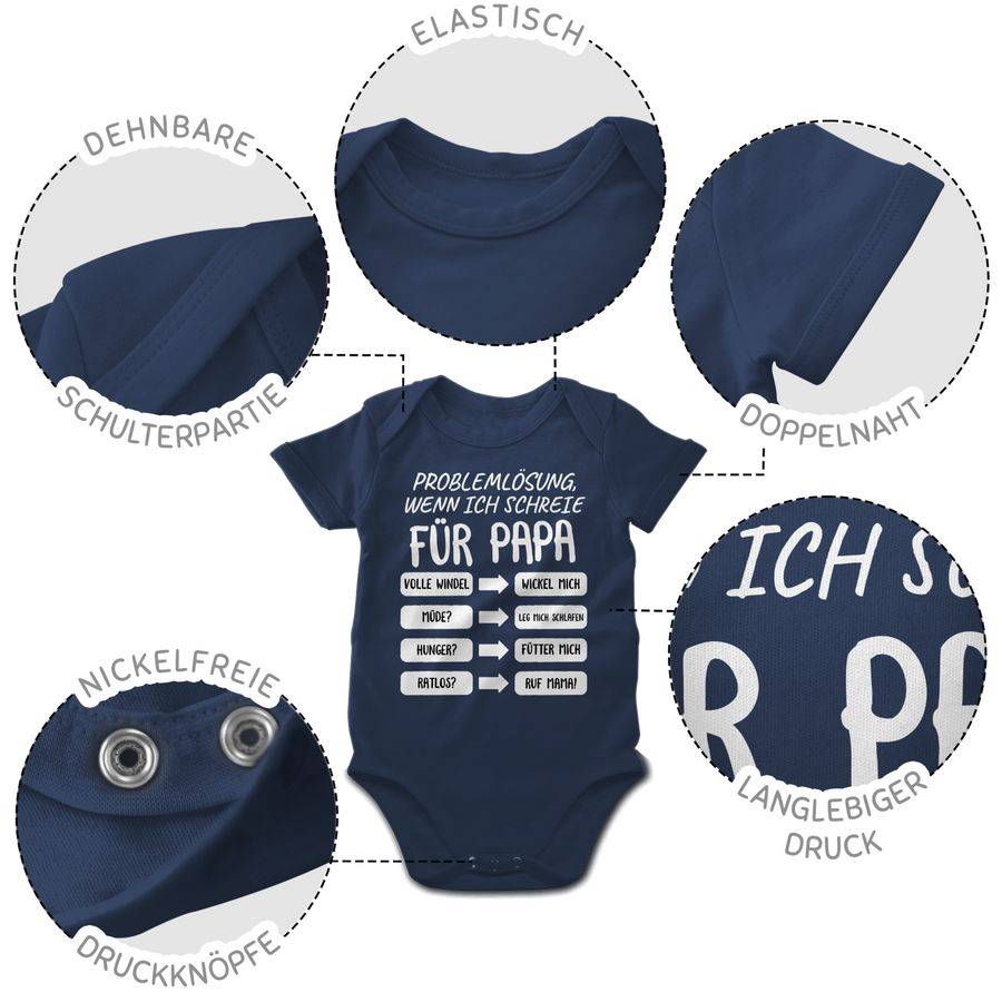 Shirtracer Problemlösung wenn ich schreie für Papa weiß Shirts & Mehr Shirtracer Nur für heute