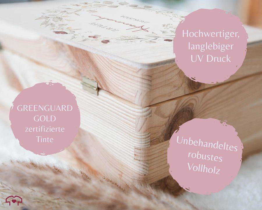 Shirtracer Taufe Erinnerungsbox aus Holz für Kinder und Babys Erinnerungen Taufe Perfek Shirtracer Discount Store für neue Produkte