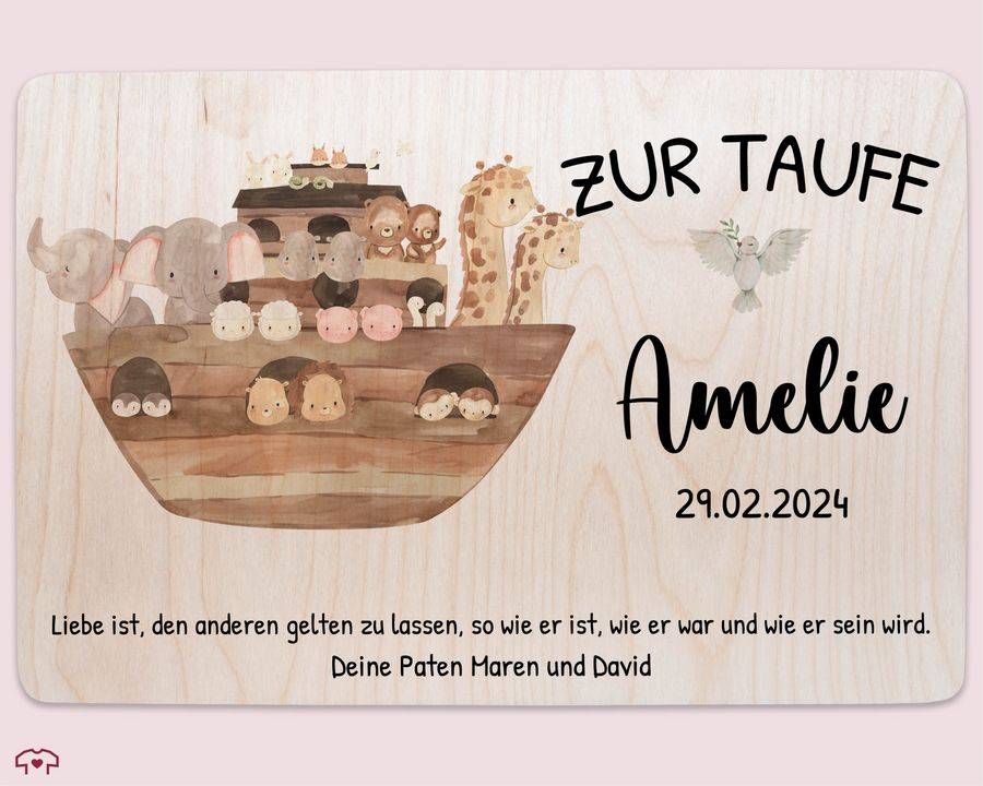 Shirtracer Zur Taufe mit Spruch Arche Noah Erinnerungskiste Taufe Shirtracer Vatertagsangebot