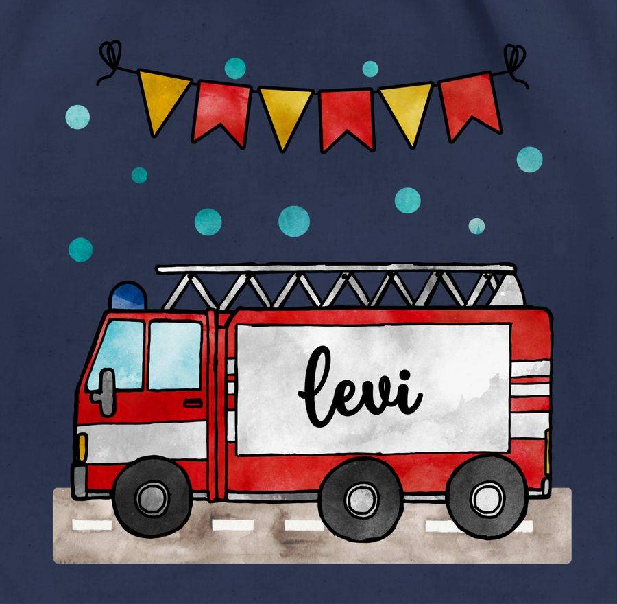 Shirtracer Feuerwehrauto - Geschenk: Tshirt Turnbeutel Shirtracer Neuheiten