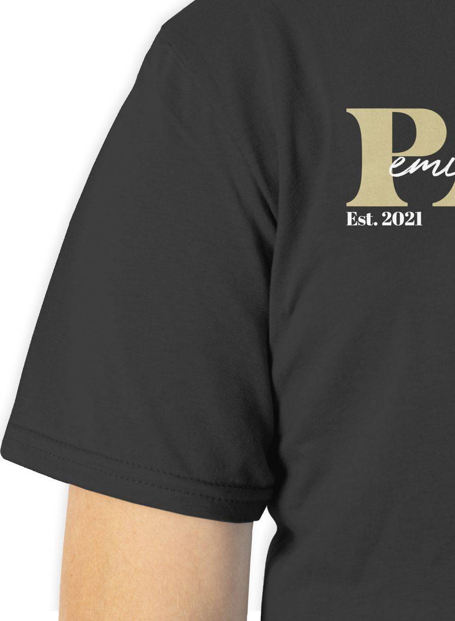Shirtracer PAPA Geschenk mit Namen Kinder Datum Geburtsjahr Weihnachten Geburtstag: T-Shirt Shirtracer Saisonale Angebote