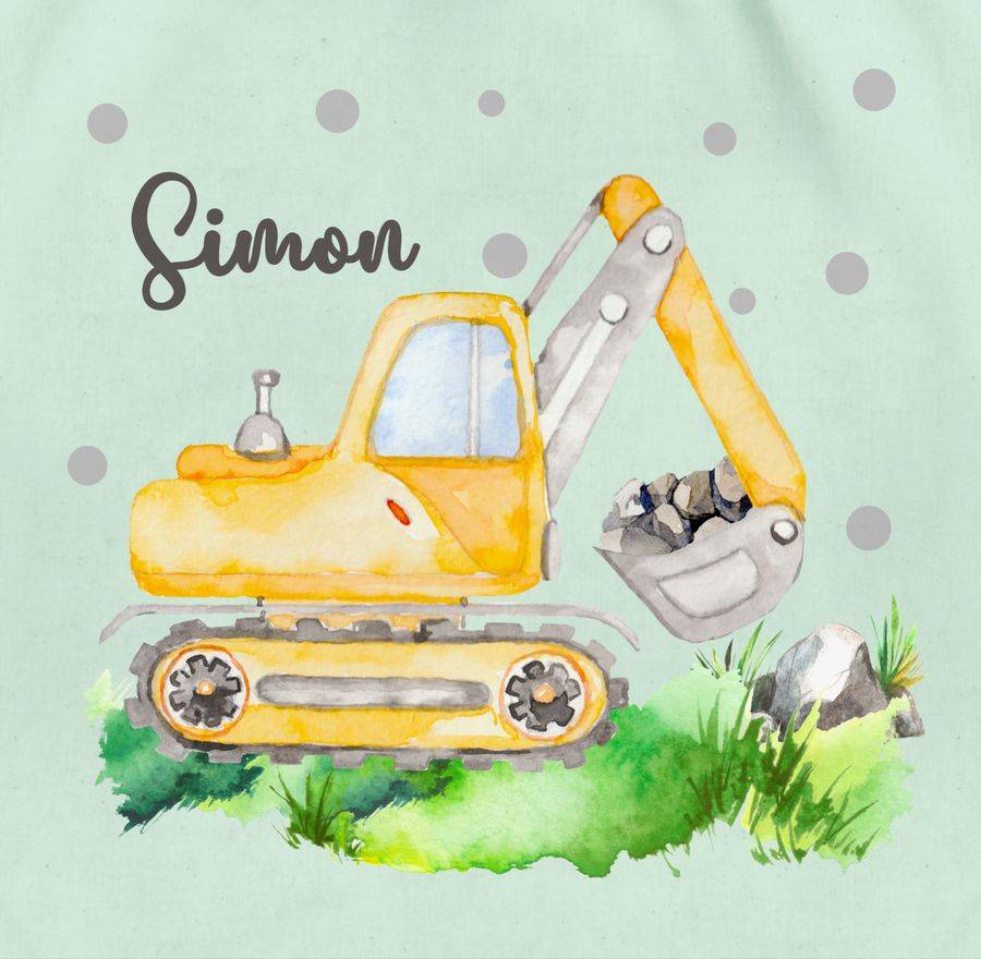 Shirtracer Bagger Baggerfahrer Geschenk: T-Shirt Turnbeutel Shirtracer zollfrei