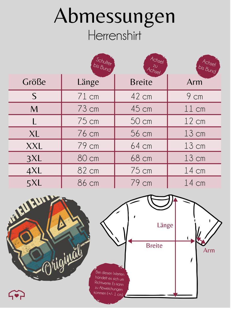 Shirtracer Limited Edition 1984 Original Vierzigster: T-Shirt Turnbeutel Shirtracer Schlussverkauf