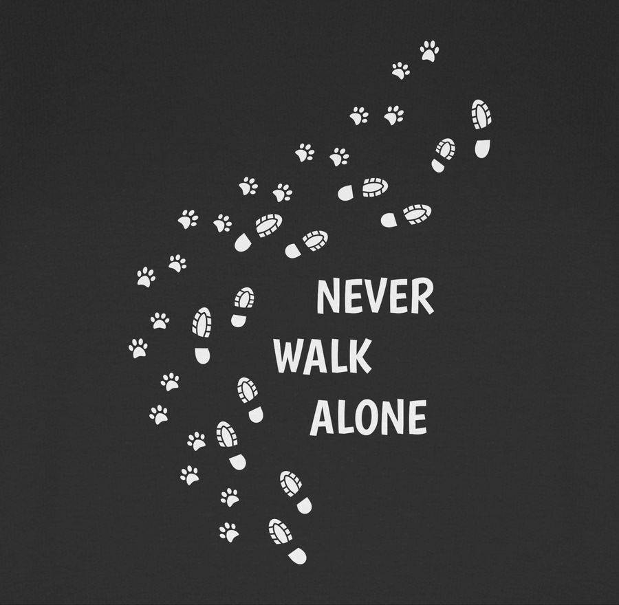 Shirtracer Never walk alone Pfotenabdrücke: Tshirt Turnbeutel Shirtracer Osterangebot