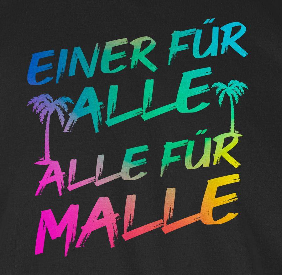 Shirtracer Malle für Alle - Einer für alle Alle für Malle: Tshirt Turnbeutel Shirtracer Blitzangebot