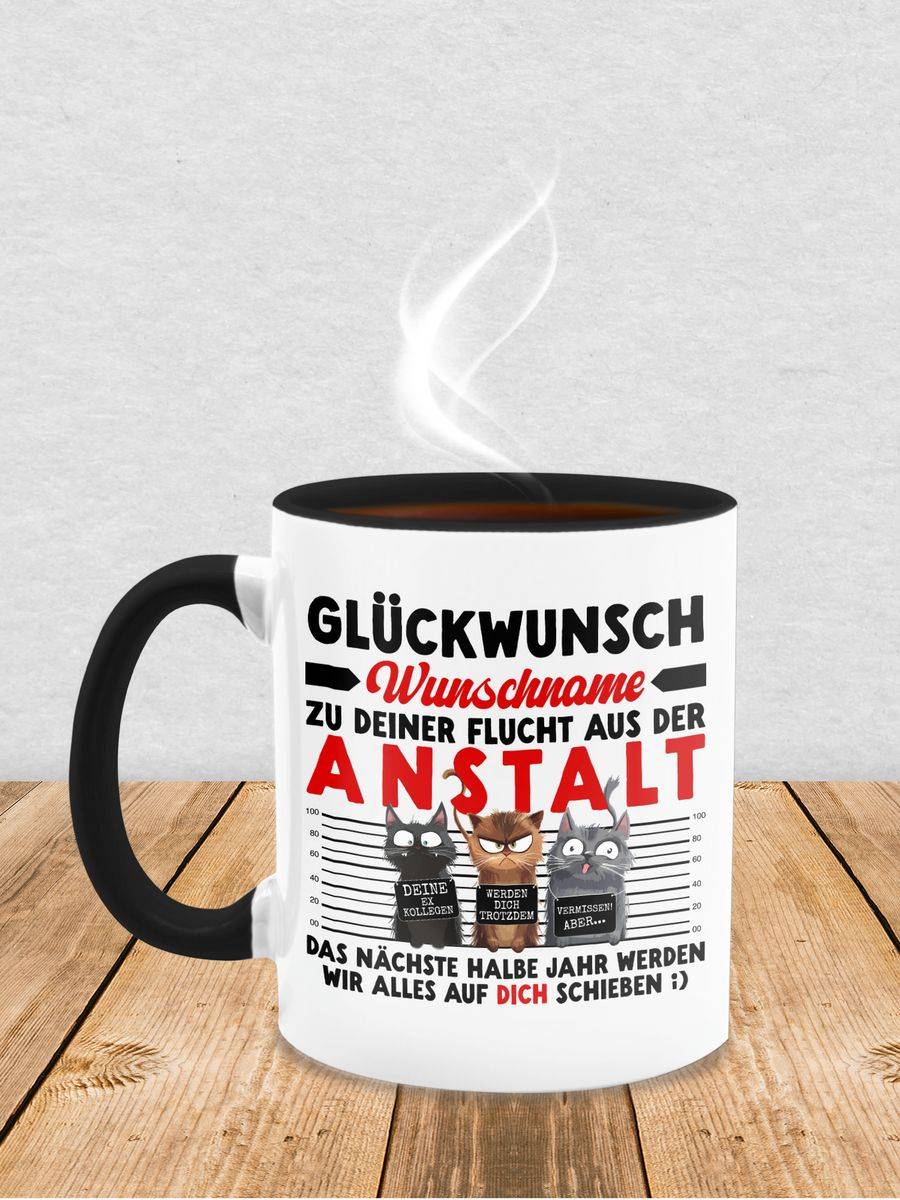 Shirtracer Glückwunsch zu deiner Flucht aus der Anstalt Abschiedsgeschenk Kollegen Abschiedsgeschenke für Kollegen Geschenk zur Verabschiedung Kollegen Shirtracer Auslauf