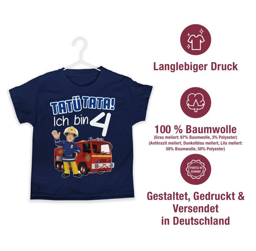 Shirtracer Tatü Tata! Ich bin 4 - blau: Tshirt Gym Bag Shirtracer Lagerräumung