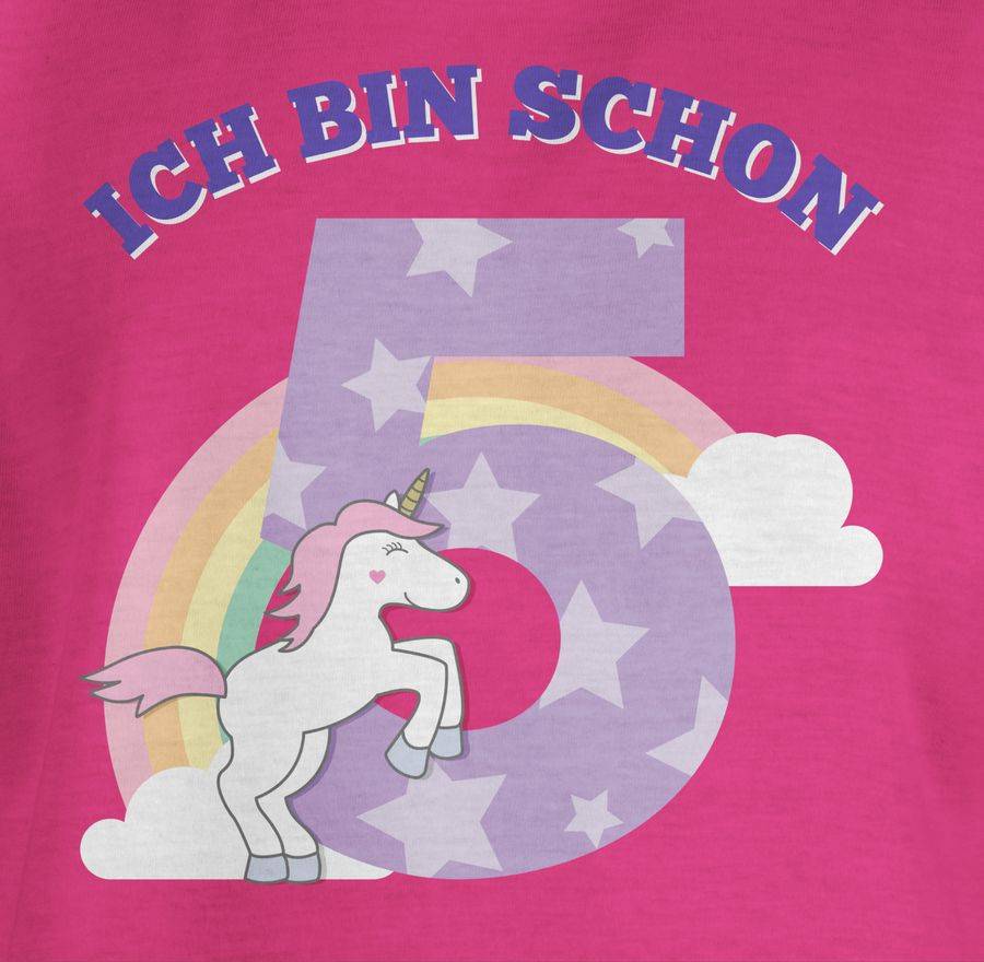 Shirtracer Ich bin schon fünf Einhorn: Tshirt Turnbeutel Shirtracer Online Outlet