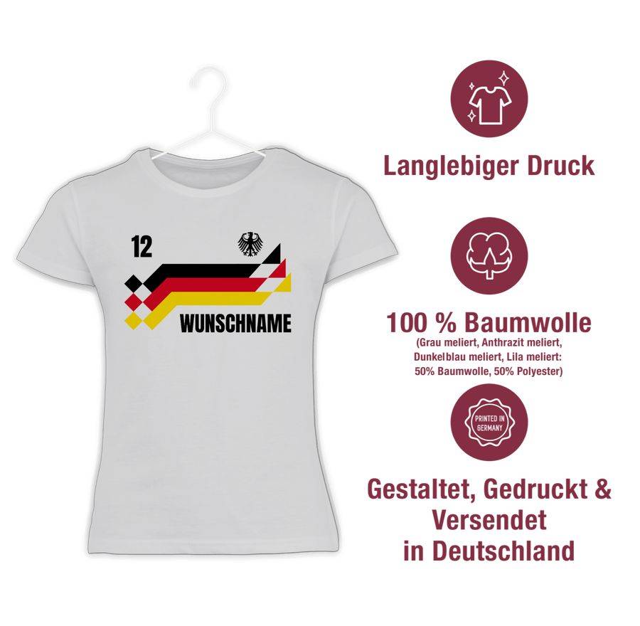 Shirtracer Deutschland Trikot mit Name und Nummer Germany: Tshirt Rucksack Shirtracer Neuheiten