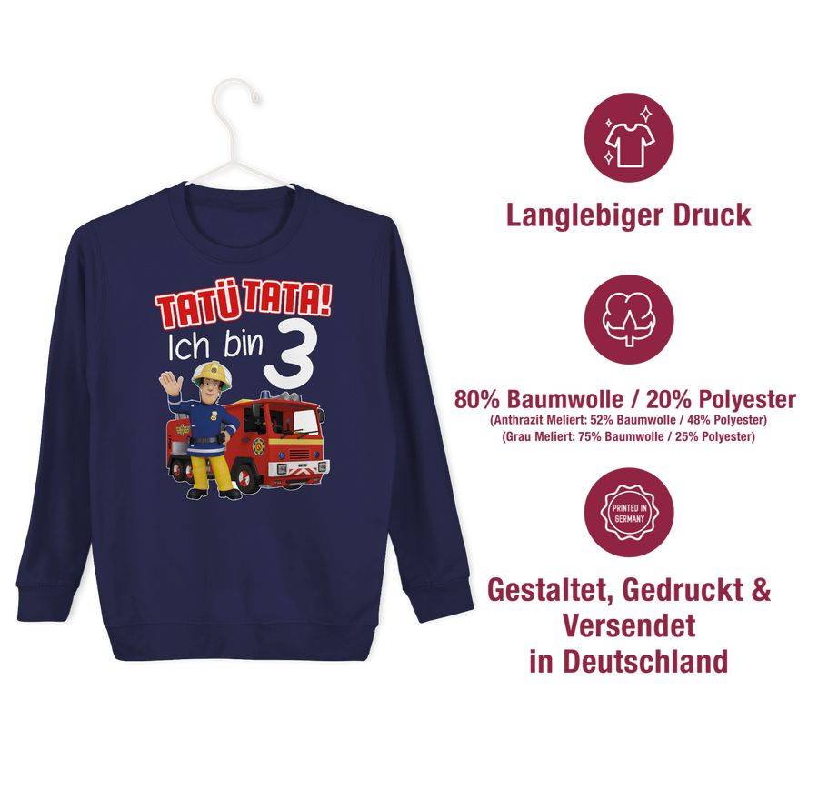 Shirtracer Tatü Tata! Ich bin 3 - rot: Tshirt Turnbeutel Shirtracer JETZT KAUFEN